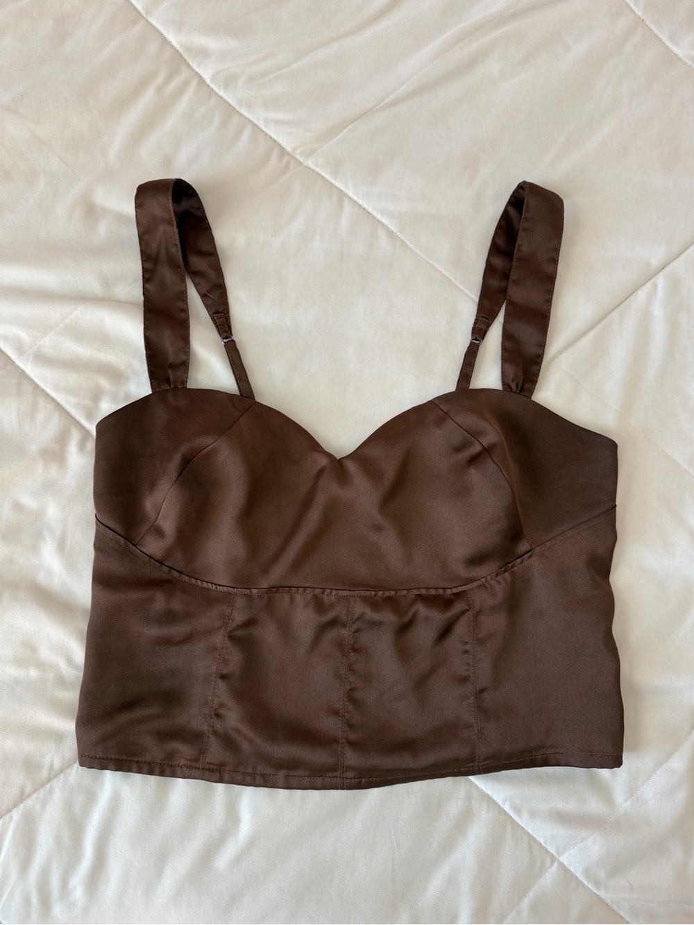 Abercrombie & Fitch Dark Brown Bustier Crop Top